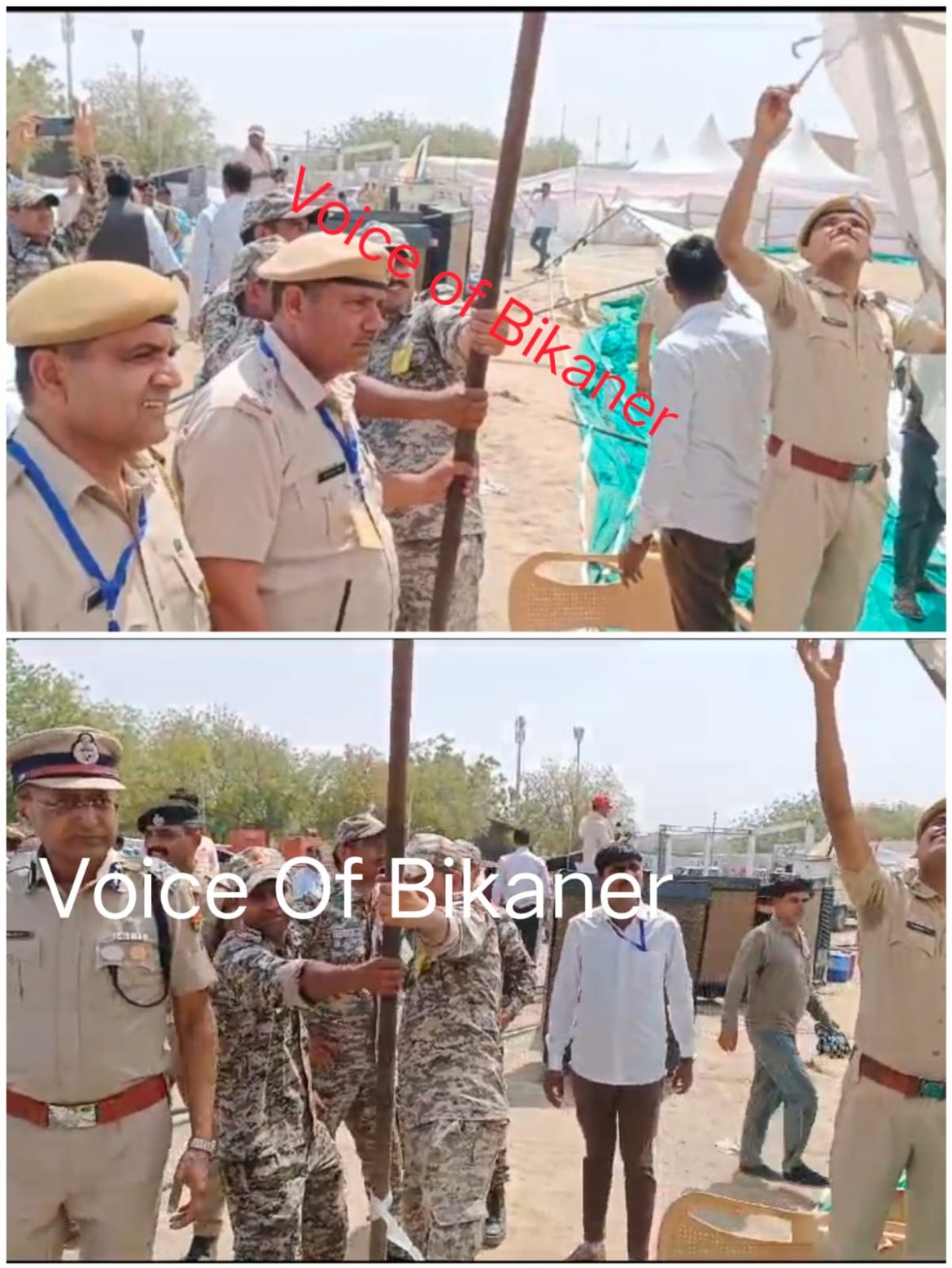 बीकानेर: मुख्यमंत्री की सभा में अफरा-तफरी: तेज अंधड़ से उखड़े टेंट