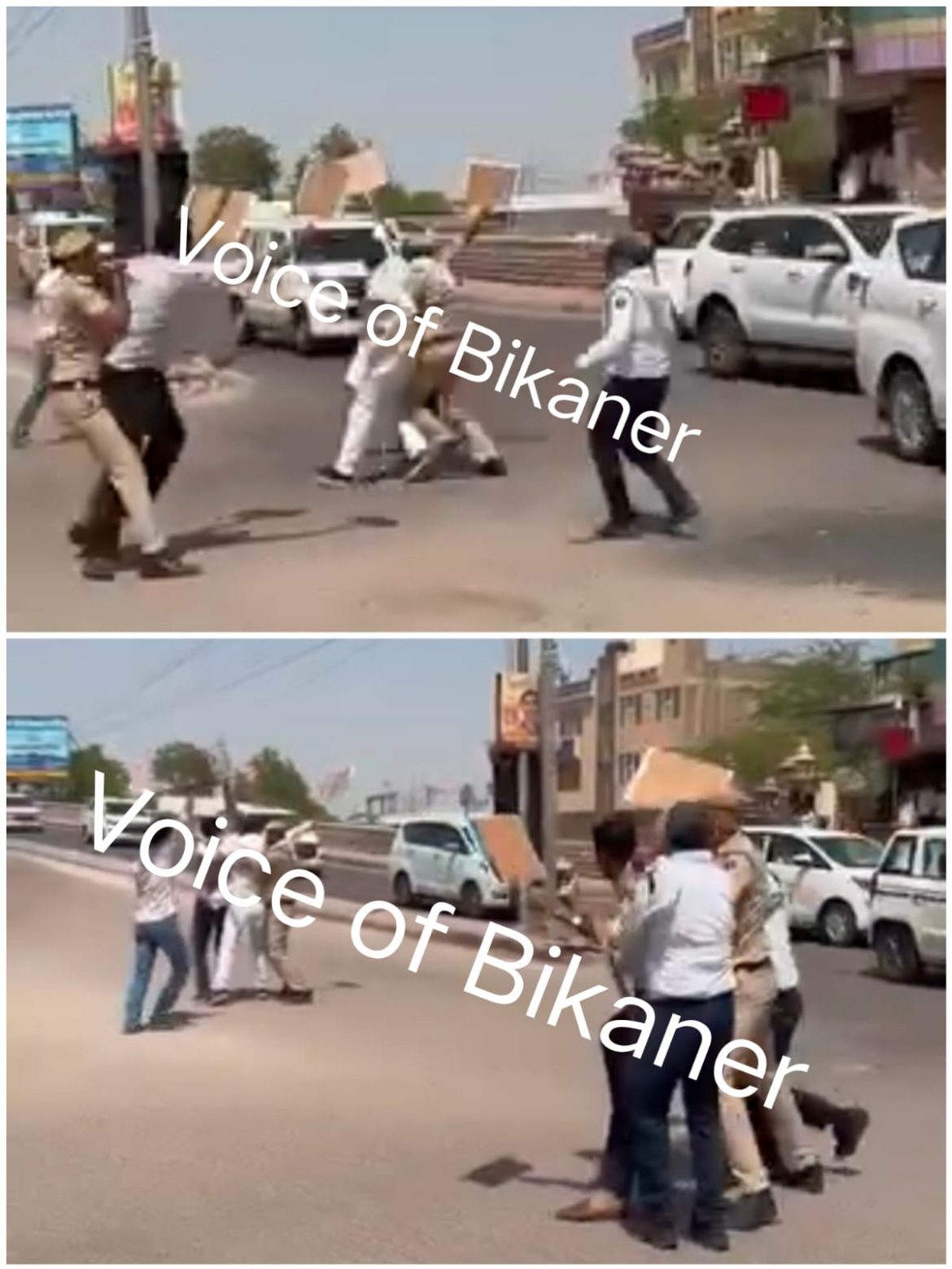 बीकानेर :  मुख्यमंत्री भजनलाल शर्मा के काफिले के आगे कांग्रेस नेताओं की नारेबाजी,तिरंगे और सेना के अपमान का लगाए आरोप