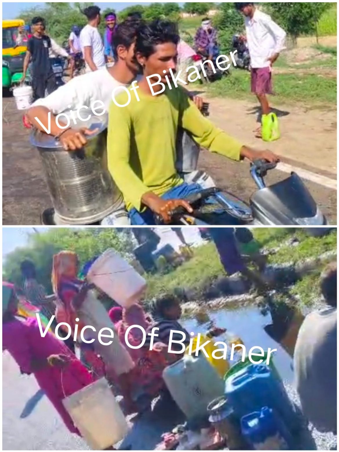 बीकानेर: बीछवाल में पलटा पाम ऑयल से भरा ट्रक, सड़क पर गिरे  ऑयल को लूटने बाल्टियां-डिब्बों संग पहुंचे लोग