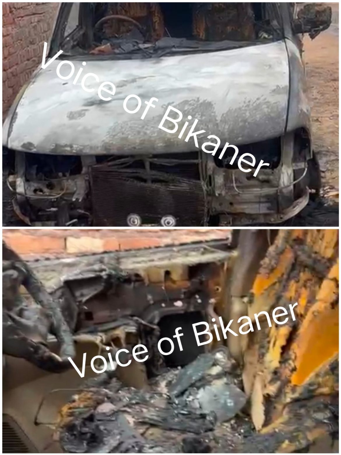 बीकानेर: व्हाट्सएप पर मांगी 5 लाख की फिरौती, न देने पर बदमाशों ने कार में लगाई आग