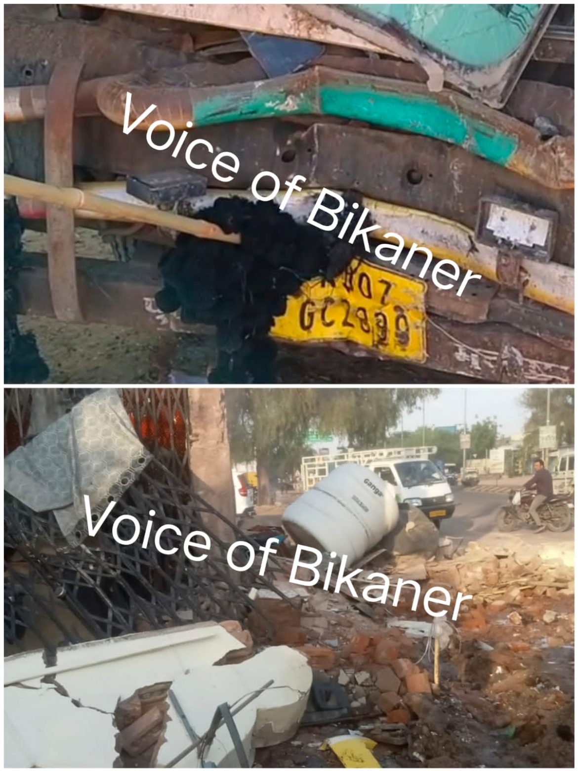 बीकानेर : बड़ा हादसा टला, अनियंत्रित ट्रक शनि मंदिर में घुसा, दीवार और गेट क्षतिग्रस्त