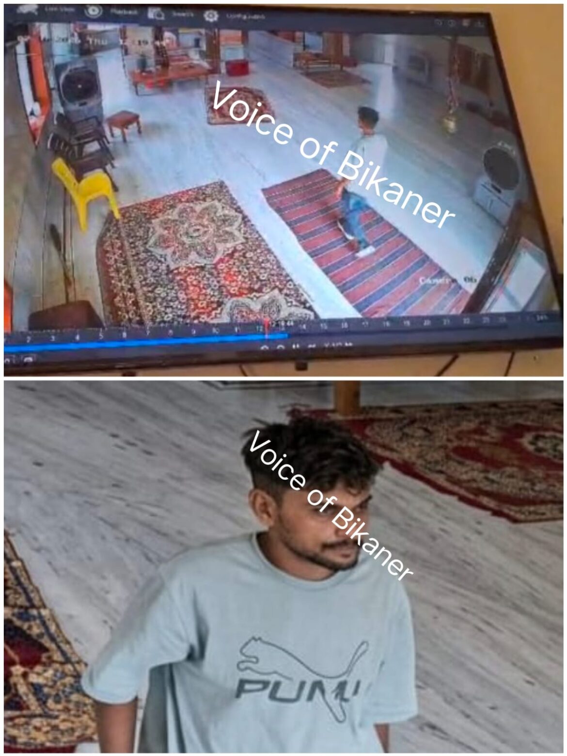 बीकानेर में मंदिर भी नहीं सुरक्षित, दिनदहाड़े गणेश मंदिर में चोरी,सीसीटीवी में कैद हुए चोर