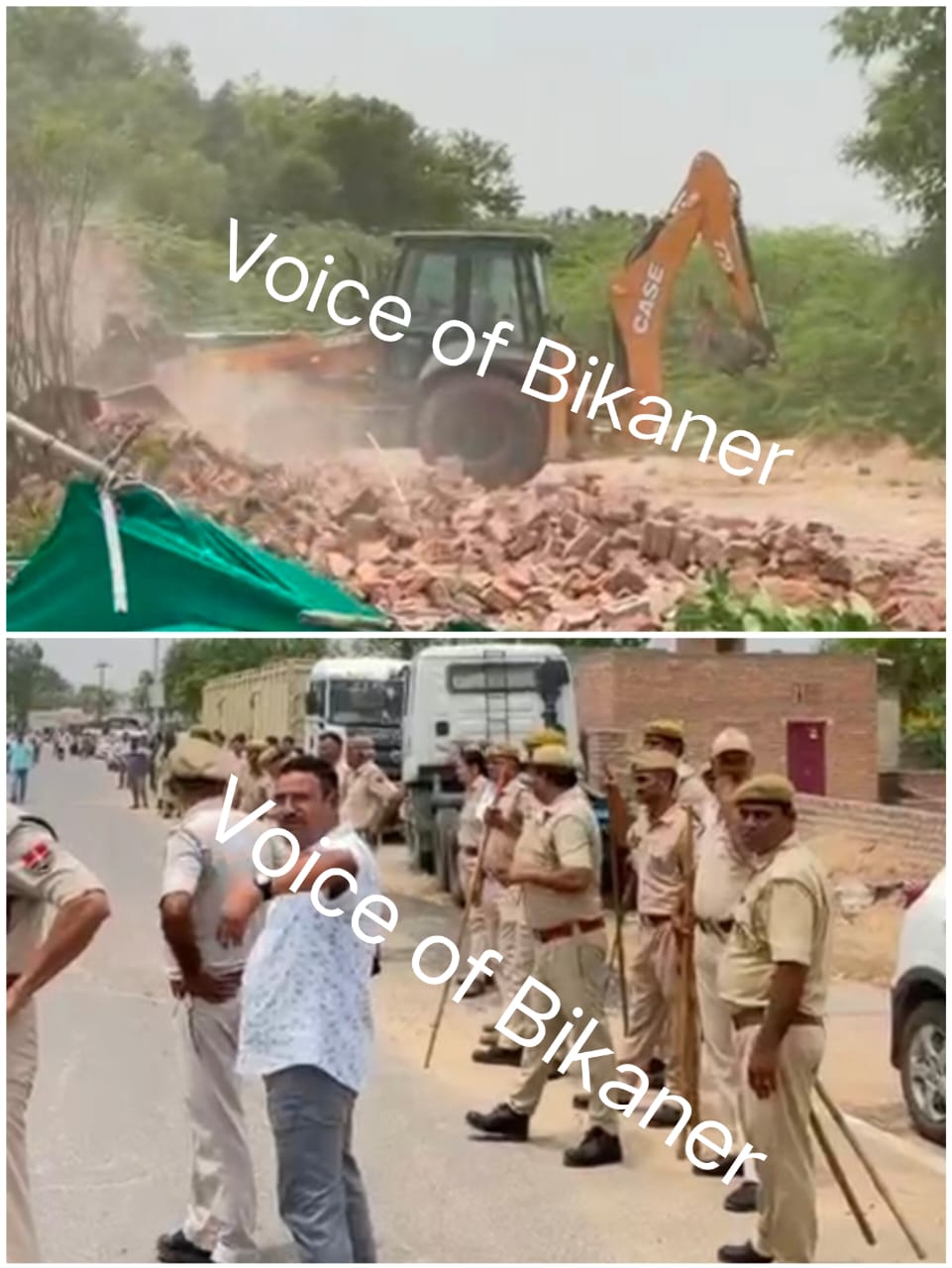 बीकानेर : ऑपरेशन बुलडोजर, हिस्ट्रीशीटरों के अवैध कब्जे ध्वस्त,भारी पुलिस बल तैनात