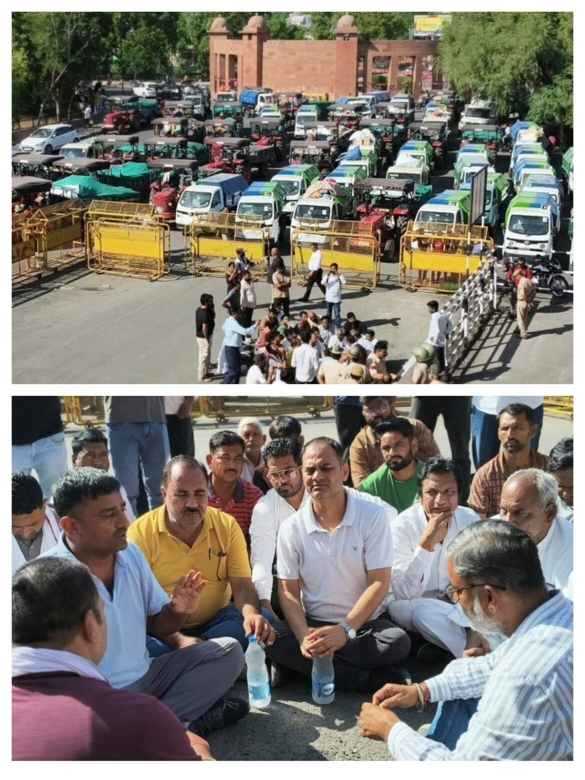 बीकानेर: कांग्रेसी पार्षदों ने रोके कचरा ढोने वाले ट्रैक्टर, कलेक्ट्रेट के बाहर किया प्रदर्शन